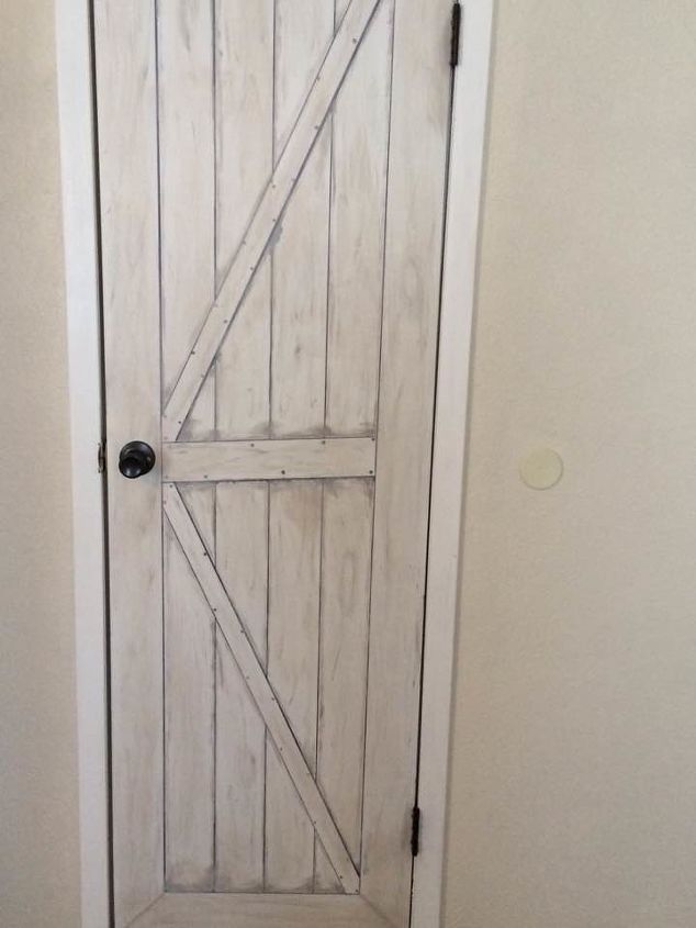 faux painted barn shed door for closet