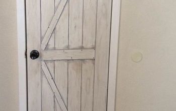 Faux Painted Barn Door on a Hollow Core Closet Door