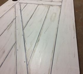 faux painted barn door on a hollow core closet door
