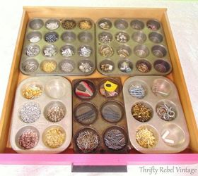 31 clever ideas to reuse muffin pans and cupcake liners, Use Pans To Organize Your Drawers