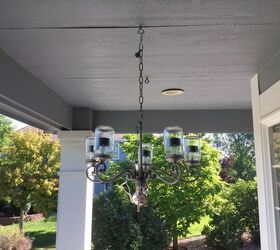 upcycle an outdated chandelier to a solar chandelier