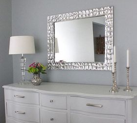 s 15 brilliant ways to makeover your drab bedroom, Build A Faux Metallic Mirror Frame