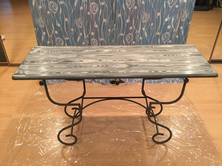 faux wood grain table hometalk
