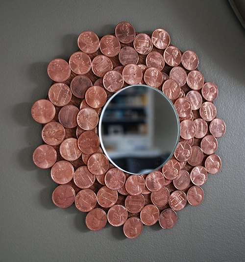 30 of the best diy mirror projects ever made, Penny Starburst Mirror