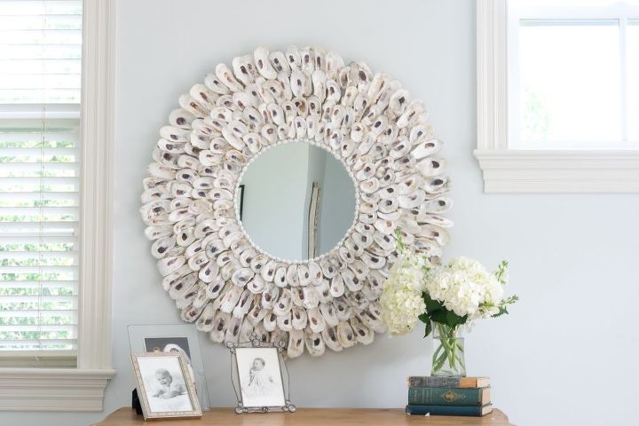 30 of the best diy mirror projects ever made, Oyster Shell Mirror