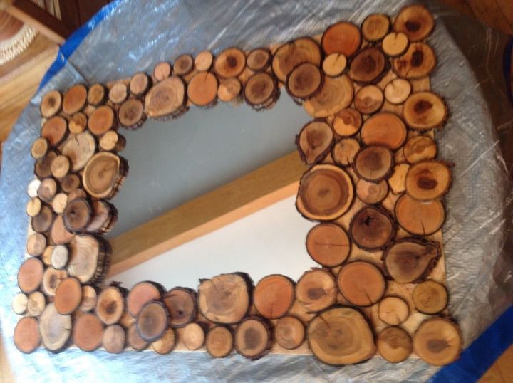 30 of the best diy mirror projects ever made, Wooden Log Mirror