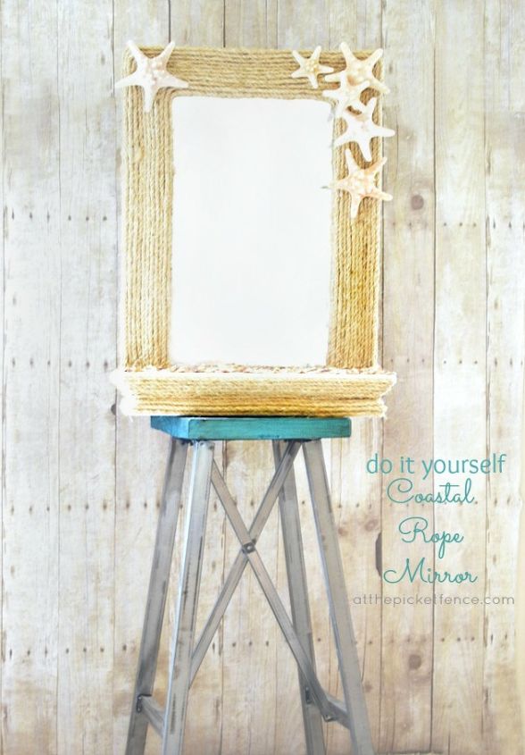 30 of the best diy mirror projects ever made, Coastal Rope Mirror