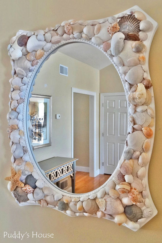 30 of the best diy mirror projects ever made, Seashell Mirror