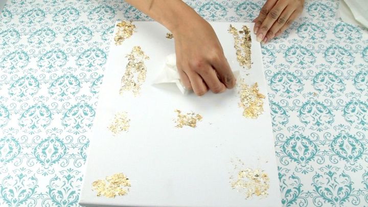 como fazer arte abstrata com folha de ouro