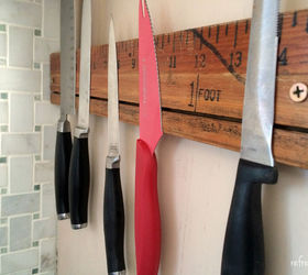 s 15 kitchen updates under 20, Make A Magnetic Knife Holder With A Ruler