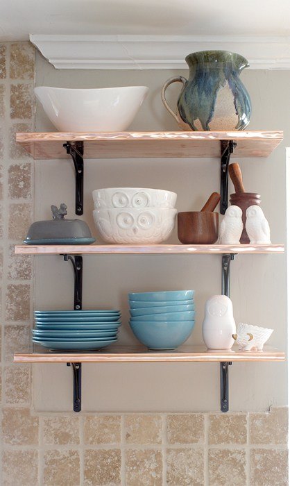 s 15 kitchen updates under 20, Fold Copper For Shelving