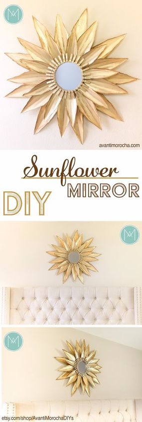 espelho girassol sunburst feito com papelo