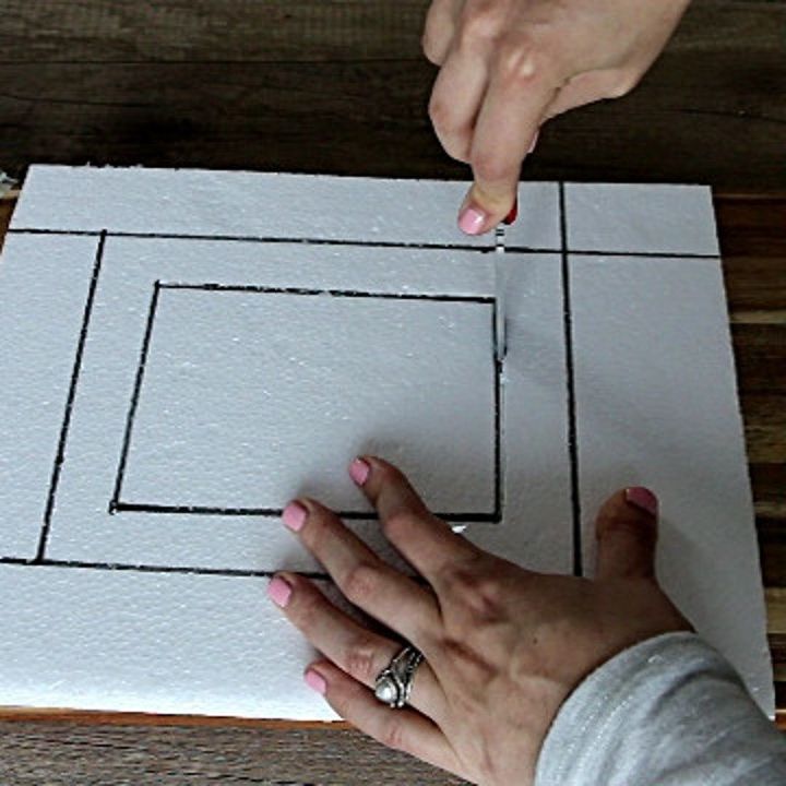 marco de fotos de bricolaje cubierto de tela