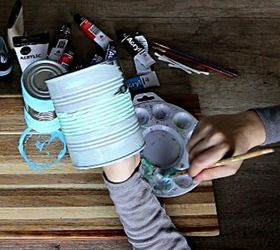 crafts with cans tin can utensil holder and vase