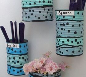 crafts with cans tin can utensil holder and vase