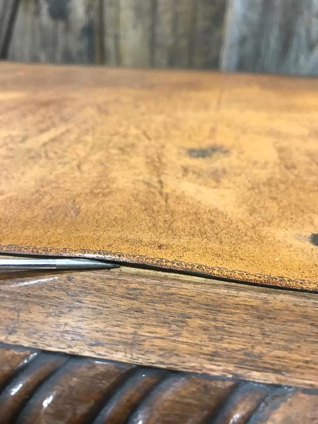 how to save the leather top on a vintage desk