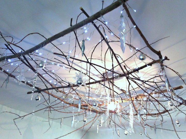 s 16 stunning ways for you to add solar lighting, Twist Twigs Into A Chandelier