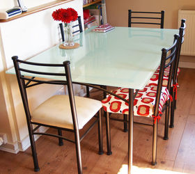 s 15 ways to diy your dream dining room table for half the price, Paint Over Your Glass Table