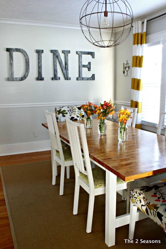 s 15 ways to diy your dream dining room table for half the price, Stain The Top Of The Wood Table