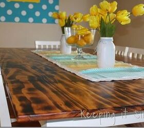 s 15 ways to diy your dream dining room table for half the price, Burn The Surface Wood