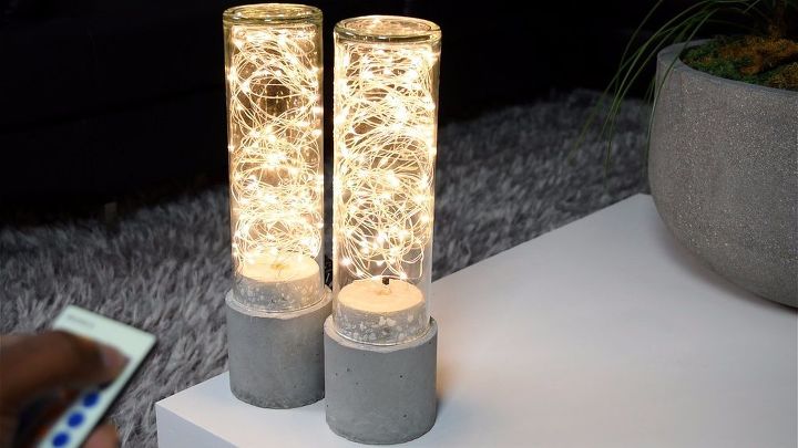 s 10 clever ways to use concrete for anything, Turn On Lights In A Cement Lamp