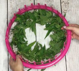 dollar store basket turned wreath form