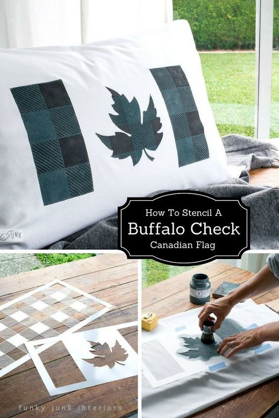 how to make a boring pillow cozy with layered stencils