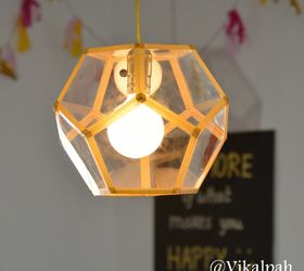 s 15 home decor projects to instantly transform your living room, Build A Geometric Pendant Lamp