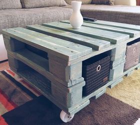 s 15 home decor projects to instantly transform your living room, Build A Vintage Pallet Coffee Table