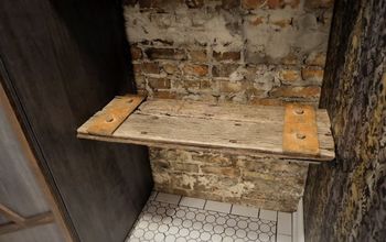 DIY Faux Rust + Old Wood Shelf