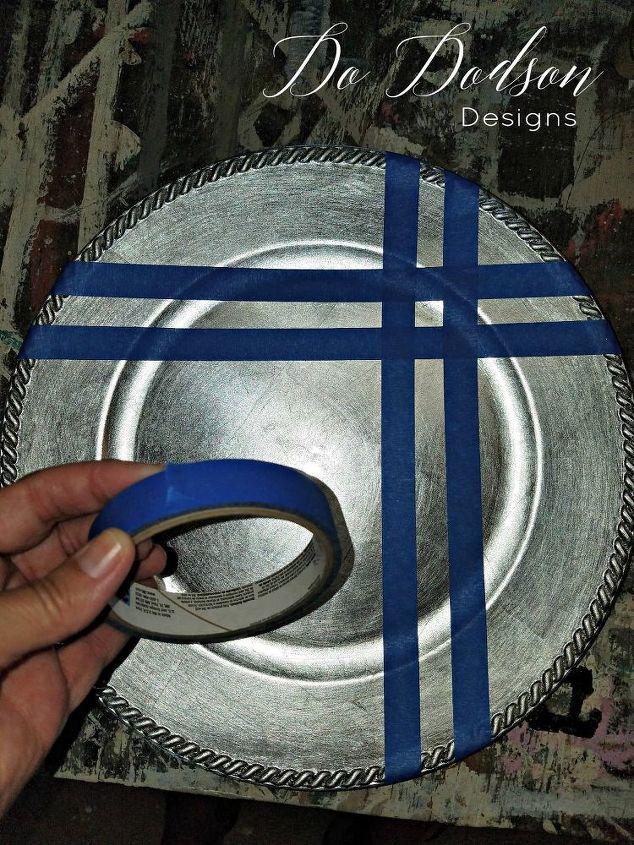 diy chalkboard charger plates, Painters tape