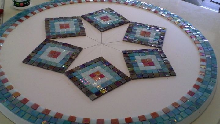 diy mosaic garden table design glue grout finish