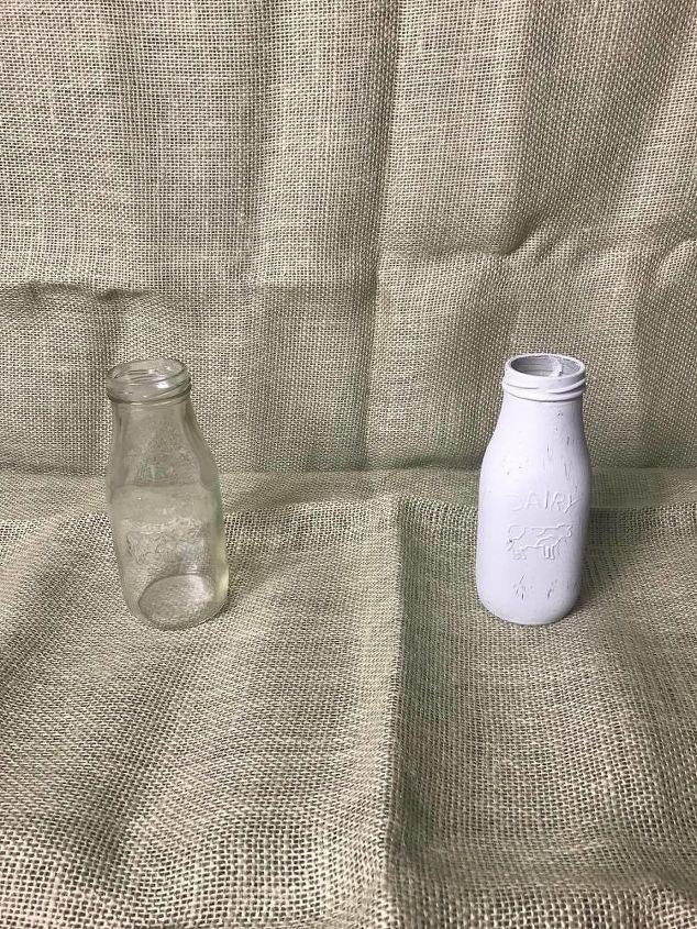 glass milk bottles get a patina makeover