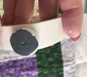 hang a privacy curtain with magnets, Place magnet on glue dots