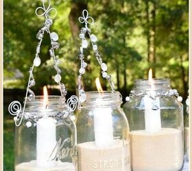 vintage canning jars repurposed into candle lanterns