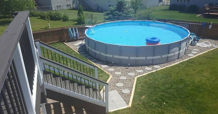 15 truques baratos para ajud lo a paisagismo sem estresse, Como fazer um o sis ao ar livre em torno de sua piscina Intex
