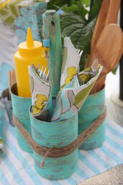 31 brilliant ways to repurpose everyday items into perfect organizers, Paint Leftover Soup Cans