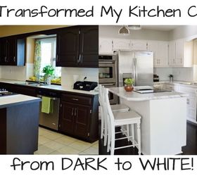 How to Paint Your Kitchen Cabinets From Dark to White ...