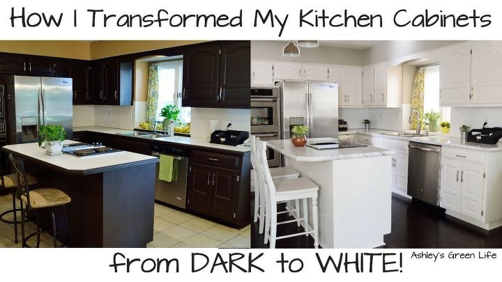 como pintar sus gabinetes de cocina de oscuro a blanco