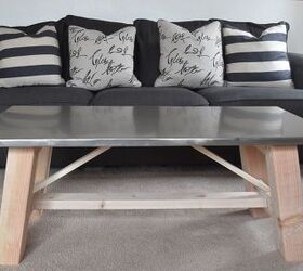 s 15 perfect coffee tables you and your husband can build together, Lay Down Film For A Faux Metal Look