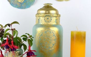 DIY Moroccan Inspired Lantern Made From Old Glass and Paper Doilies
