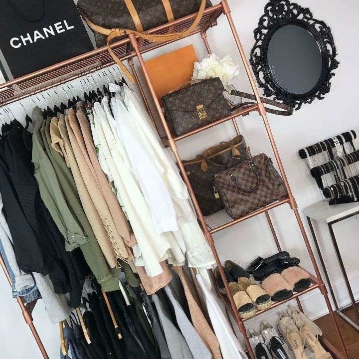 rose gold marble clothing rack on a budget
