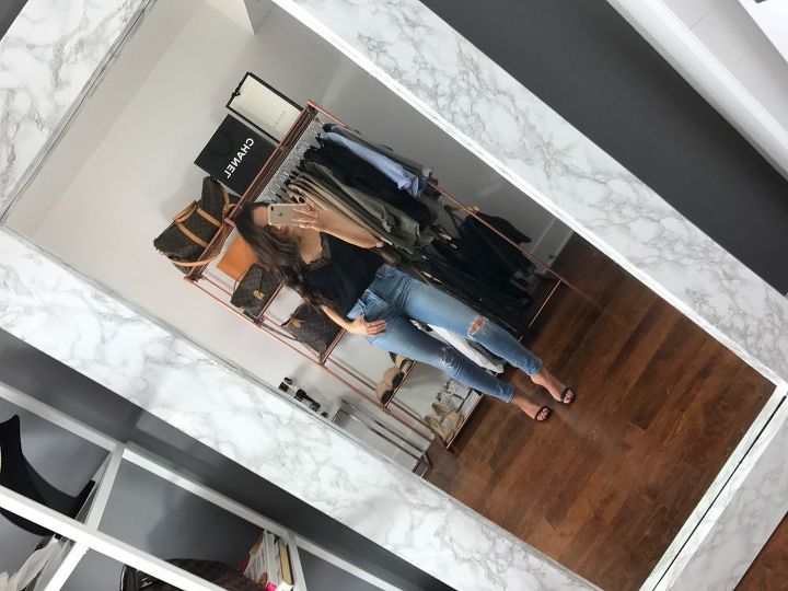 rose gold marble clothing rack on a budget