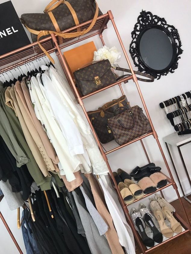 rose gold marble clothing rack on a budget