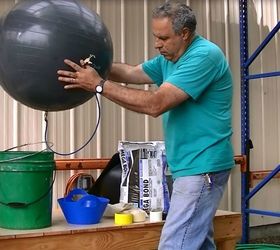 Why he blows up an exercise ball and puts it in his backyard (what?!)