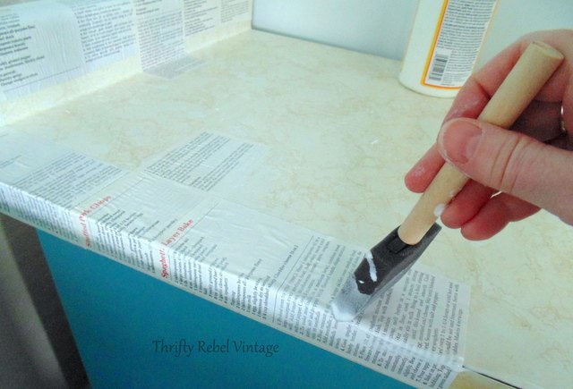 diy decoupaged kitchen counter recipe