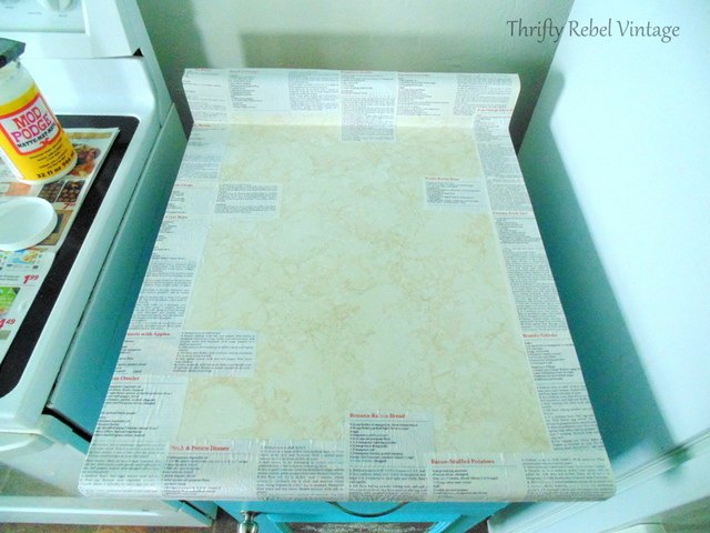diy decoupaged kitchen counter recipe