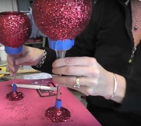 diy glitter and pearls candleholder dollar store makeover how to