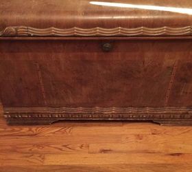 need advice to refinish cedar chest with parquet veneer front