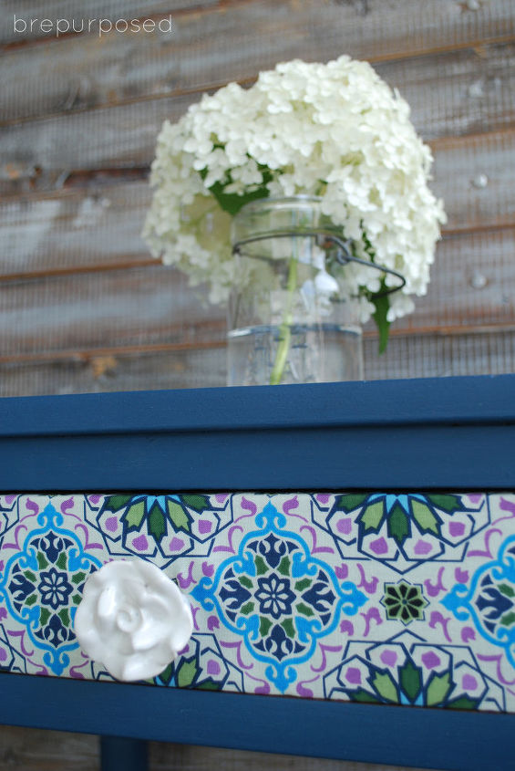 s 29 ways to get a splash of blue in your house, Combine Patterned Fabric With Matte Blue